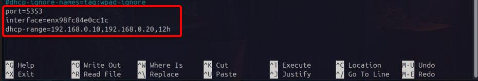 Výstup príkazu ip a